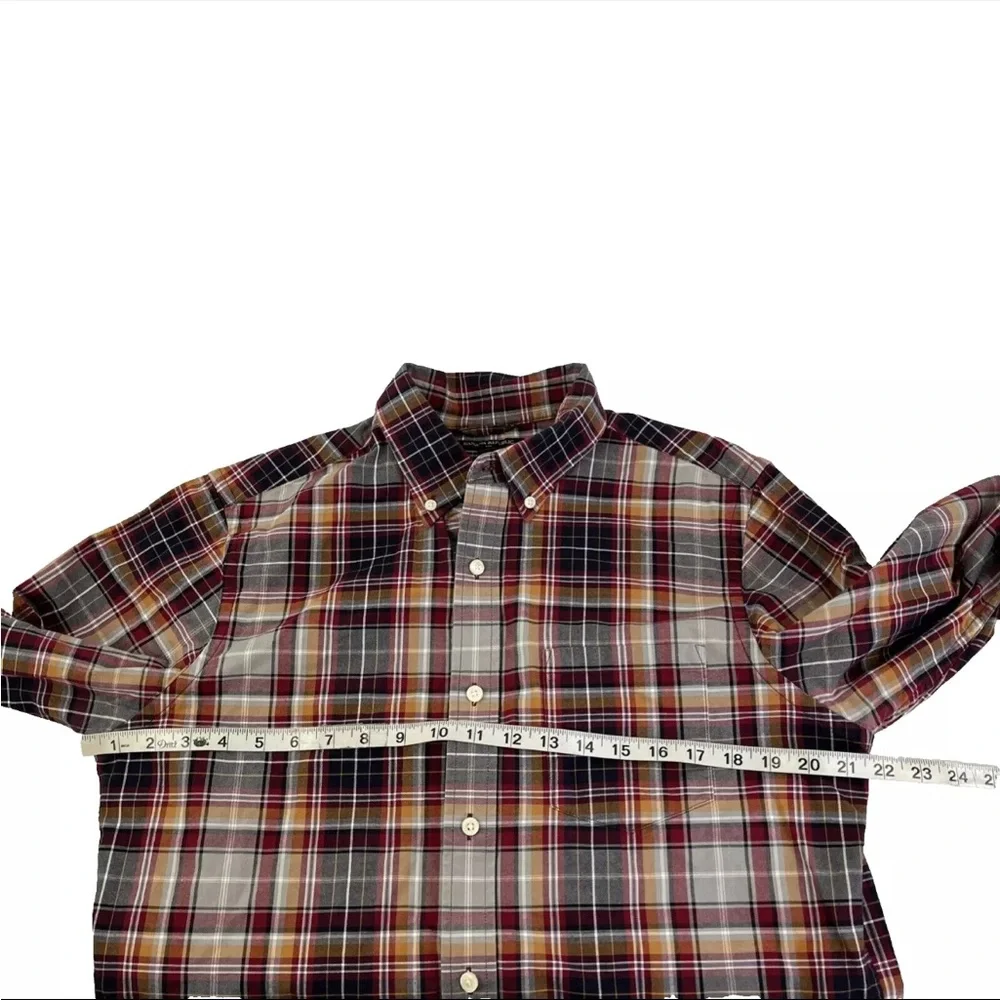 Mens Banana Republic Button Down Long Sleeve Shirt Sz M Red‎ Plaid